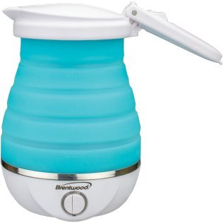 Brentwood® .85-Quart Dual-Voltage Collapsible Travel Kettle (Blue)