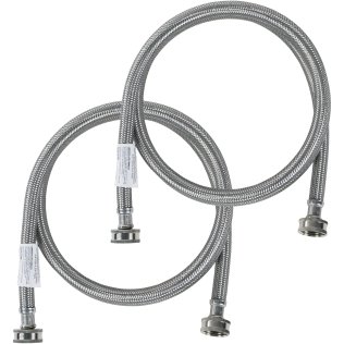 Certified Appliance Accessories 2 pk Braided Stainless Steel Washing Machine Hoses, 4ft