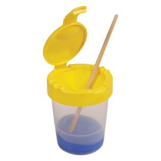 Deflecto® Little Artist Antimicrobial Kids No-Spill Paint Cup (Yellow)