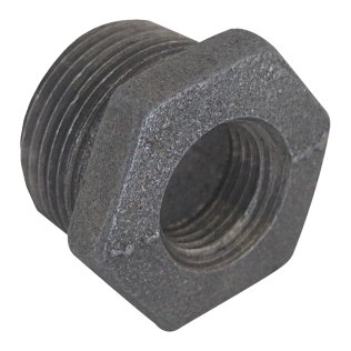 Black Malleable Hex Bushing (3/4" x 1/2")