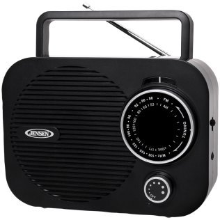 JENSEN® Portable AM/FM Radio with Telescoping Antenna, Black, MR-550