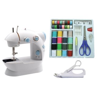 Michley® LSS-202 Combo 2-Speed Portable Sewing Machine with Sewing Kit and Electric Scissors