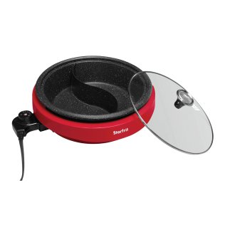 THE ROCK™ by Starfrit® Dual-Sided 3.2-Qt. Electric Hot Pot, Red