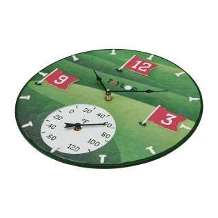 Taylor® Precision Products 14-In. x 14-In. Tee Time Poly Resin Clock and Thermometer