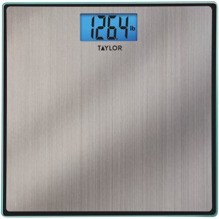 Taylor® Precision Products Easy-to-Read 400-lb Capacity Stainless Steel Bathroom Scale