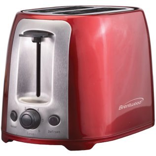 Brentwood® 2-Slice Cool-Touch Toaster with Extra-Wide Slots (Red)