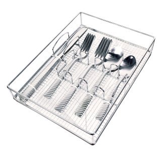 EuroHome 21-Piece Heavyweight Stainless Steel Cutlery Set with Storage Tray