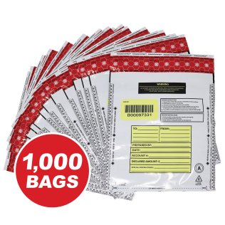 Nadex Coins™ Tamper-Evident 9-In. x 12-In. Opaque FRAUDSTOPPER® Bank Deposit Bags (1000 Pack)