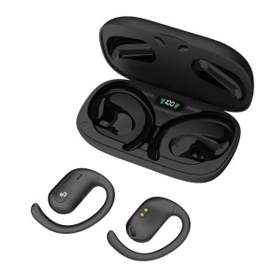 OPN Sound™ Aria+ Bluetooth® Open-Ear Headphones with Microphone, True Wireless with Charging Case, Black