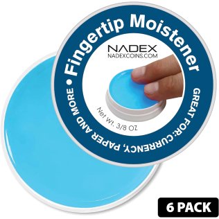 Nadex Coins™ Non-Slip Cash-Counting Fingertip Moistener Pads, Blue (6 Pack)