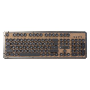 Azio Retro Classic Bluetooth®/USB Hybrid Computer Keyboard for Mac® and PC, Backlit (Elwood Wood)