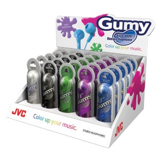 JVC® Gumy Earbuds Countertop Display, 25 Count