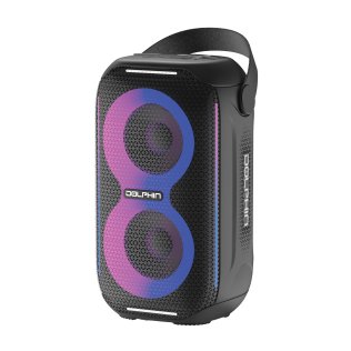 Dolphin® Audio Waterproof Portable Bluetooth® Party Speaker® with Sound-Activated Lights, Black, S-20