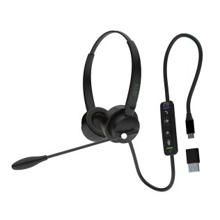 Adesso® Xtream P4T Headset with Push to Talk, Volume Controls, and Answer/End Call Controls