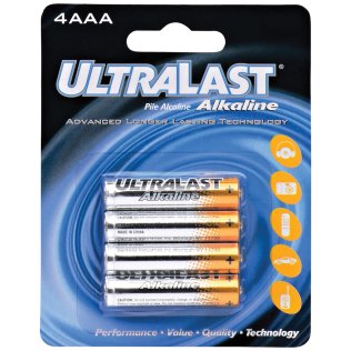 Ultralast® ULA4AAA AAA Alkaline Batteries, 4 pk