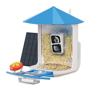 PerchMe™ Smart Bird Feeder with Camera (Azure Canopy)