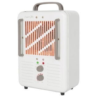 Comfort Glow® EUH352 1,500-Watt-Max Portable Electric Forced-Air Milkhouse-Style Utility Heater, White and Gray