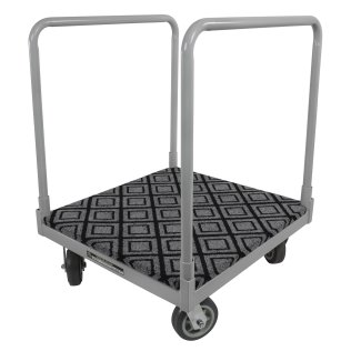 Monster Trucks® Steel 4-Wheel Heavy-Duty Cart, Carpeted with Removable Side Rails