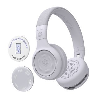 ONANOFF® StoryPhones® Storytelling Foldable Bluetooth® Kids Headphones, Intro Bundle with ZenShield and PlayShield (Gray)