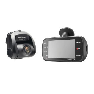 KENWOOD® DRV-A601WDP Dual-Camera Wide-Quad HD Drive Recorder with 3-In. LCD, Wi-Fi®, and GPS