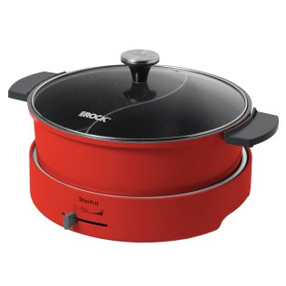 Starfrit® 1,500-Watt 5.3-Qt. XL Dual-Sided Hot Pot, Red