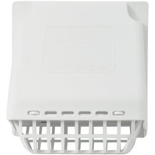 Deflecto® 4-In. Plastic Wide-Mouth Dryer Vent Hood with Damper and Detachable Bird Guard (White)