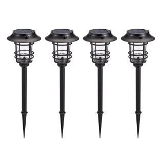 Home Zone Security® Mesh-Linkable Solar LED Traditional-Style Security Pathway Light, 300 Lumens, 4 Pack