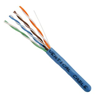 VC Vertical Cable 066 Series CAT-6 23-AWG 550-MHz Plenum Ethernet Cable with FR-PVC Jacket, 1,000-Ft. Pull Box (Blue)