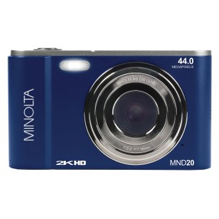 Minolta® MND20 16x Digital Zoom 44 MP/2.7K Quad HD Digital Camera (Blue)