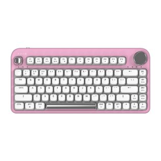 Azio IZO Bluetooth® and USB Mechanical Computer Keyboard with Blue Switches, for Mac® and PC, Mini (Pink Blossom)