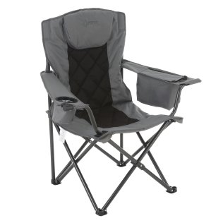 Arrowhead Outdoor® Portable Folding Camping Quad Chair with 6-Can Armrest Cooler (Granite Gray)