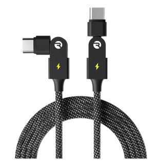 Raycon® Magic Spin 100-Watt USB-C® to USB-C® Charge and Sync Cable, 3.3 Ft. (Black)