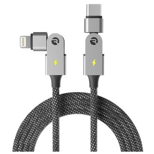 Raycon® Magic Spin Pro 100-Watt Lightning® to USB-C® Charge and Sync Cable, 6.6 Ft. (Black)