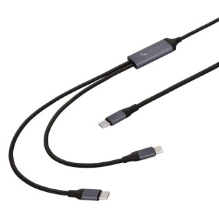 HELIX 100-Watt 2-in-1 USB-C® to DUAL USB-C® Charge and Sync Cable, 4.5 Ft.