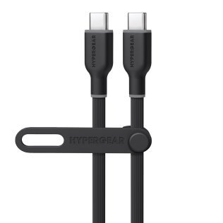 HyperGear® Flexi Pro USB-C® to USB-C® Soft-Touch Silicone Fast Charge and Sync Cable (10 Ft.; Black)