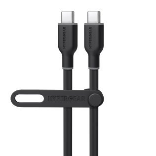 HyperGear® Flexi Pro USB-C® to USB-C® Soft-Touch Silicone Fast Charge and Sync Cable (15 Ft.; Black)