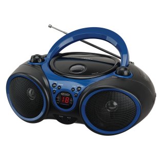 JENSEN® Portable CD Player with AM/FM Stereo Radio, CD-490 (Blue/Black)