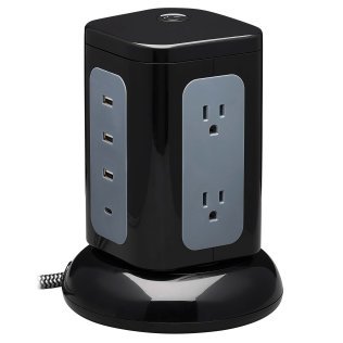 Tripp Lite® by Eaton® 6-AC Outlet and 4-USB Port 1,800-Joules Protect It!® Surge Protector Tower, 8-Ft. Braided Cord, TLP606UCTOWER
