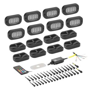 Heise LED Lighting Systems® Chasing Lights Series Wide-Angle Rock Light Kit with Controller (8 Pack)