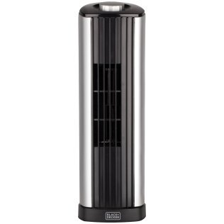 BLACK+DECKER™ 14-In. 2-Speed Portable Mini Oscillating Tower Fan, Black and Silver, BFT114