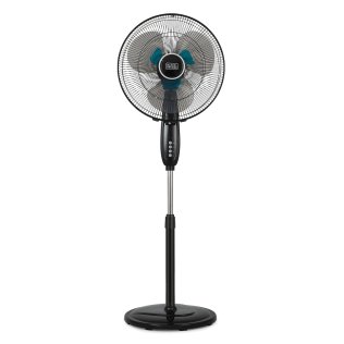 BLACK+DECKER™ 16-In. 3-Speed Dual-Blade Oscillating Stand Fan with Remote, Black, BFSD116B