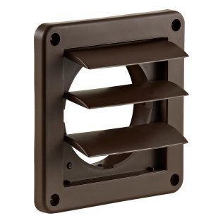 Lambro® 4-In. Plastic Wall Exhaust Dryer Vent with 3 Louvers, 1423B, Brown