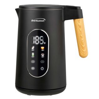 Brentwood® 1,100-Watt 1.7-L Cordless Cool-Touch Digital Electric Kettle with Stainless Steel Interior, KT-2014DBK