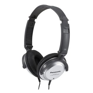 Panasonic® On-Ear Headphones with XBS for Deep Bass and Volume Control, Black and Silver, RP-HT227