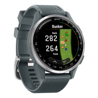 Garmin® Approach® S44 GPS Golf Smartwatch with Aluminum Bezel and Silicone Band (Silver/Twilight)