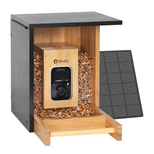 Birdfy® Feeder Bamboo Mini with Camera, Solar Panel, and Free AI Lifetime Subscription