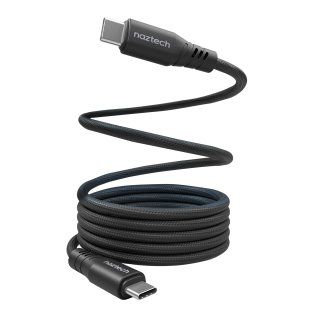 Naztech® REcoil 100-Watt 6-Ft. USB-C® to USB-C® Magnetic Braided Cable (Black)