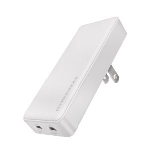 HyperGear® SpeedBoost 65-Watt Dual-USB-C® Slim GaN Laptop Charger, White