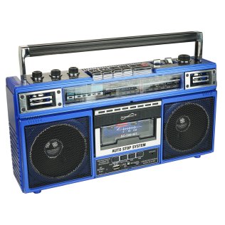 Supersonic® Retro Bluetooth® Cassette/AM/FM/Shortwave Boom Box, SC-3201BT (Blue)