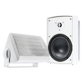 Gemini® GHSI Series GHSI-W650BT-PR Outdoor Bluetooth® 300-Watt-Peak Outdoor Speaker Set with Mounting Brackets and Remote, 2 Count (White)